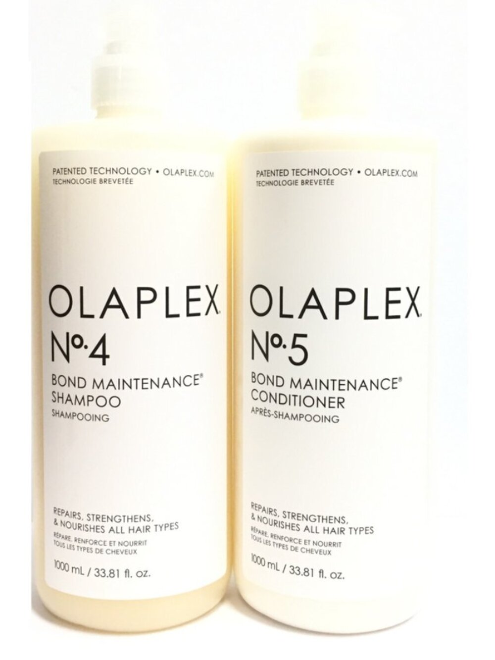 Bundle 2 pack OLAPLEX Bond Maintenance Hair Care Duo no4 no5 33.8fl oz JUMBO